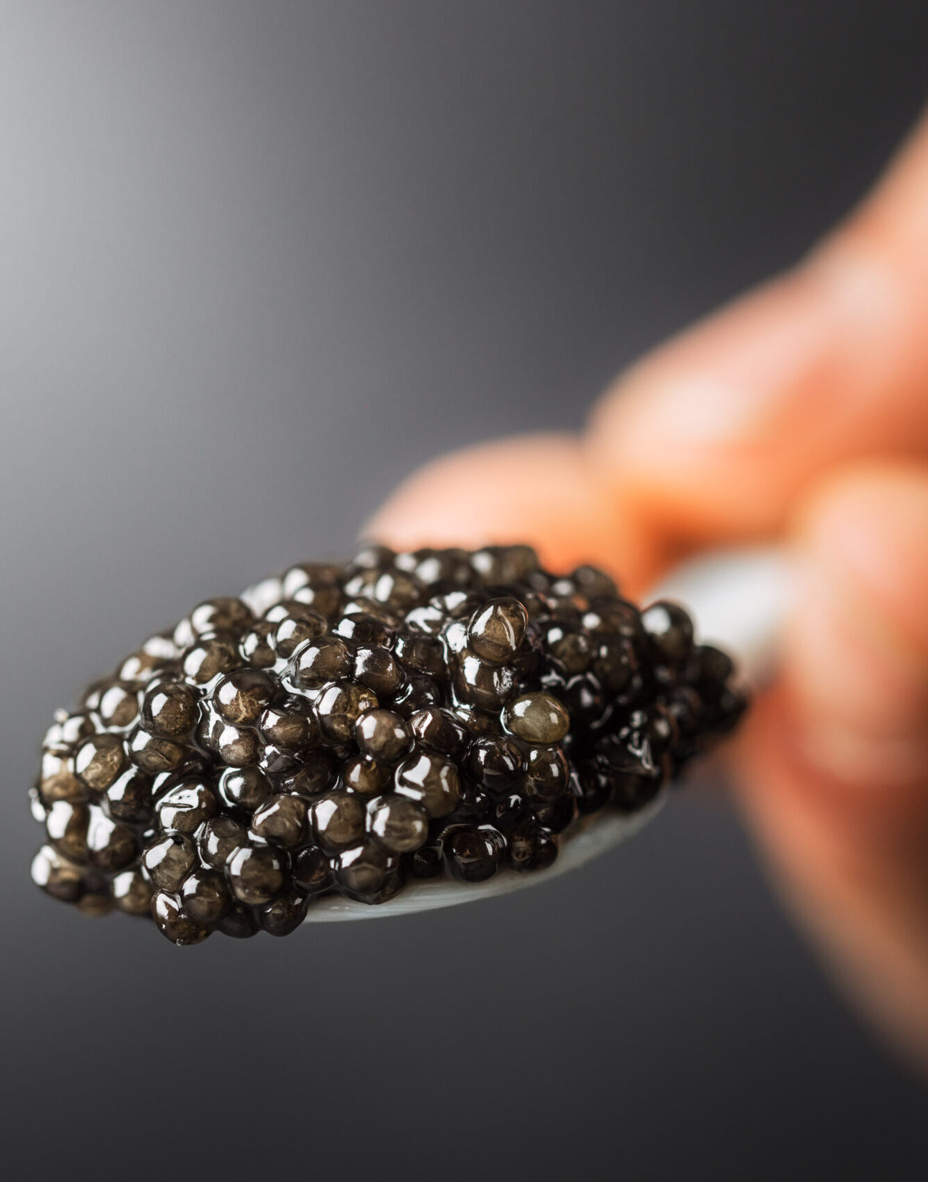 Calvisius Caviar on mother of pearl spoon